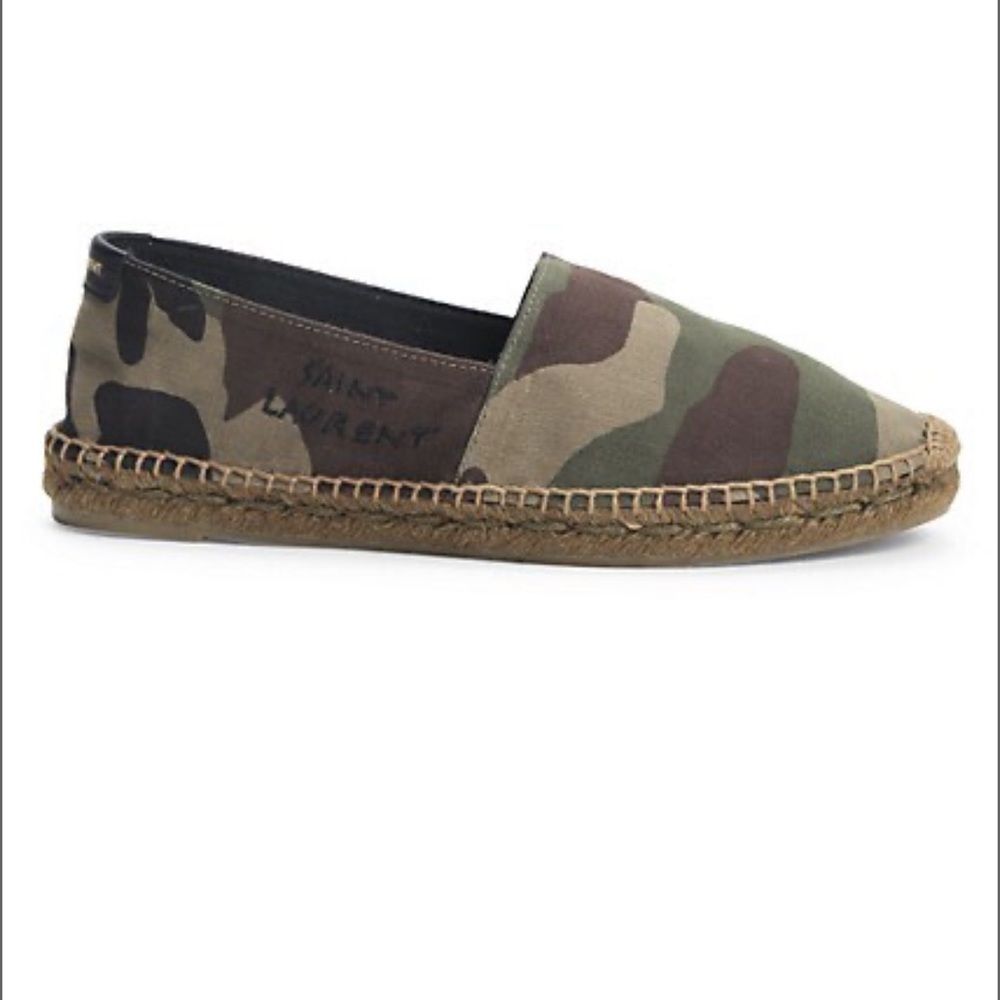 Saint Laurent Signature camo espadrille